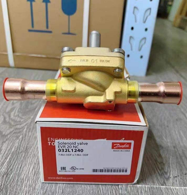 Danfoss EVR 20 magneetventiel 1/4 in 655 psig messing behuizing