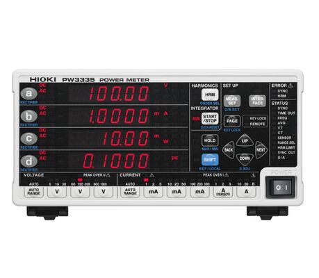 Hioki PW3335 Benchtop Power Meter en Analyzer met enkelfase/twee draden 10 Hz tot 640 Hz en AC/DC 6 V tot 1000 V Meting