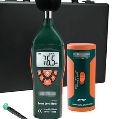 flir Extech 407732 Low/High Range Sound Level Meter,Measures from 35 to 130dB in 2-ranges with accuracy of plus or minus 1.5dB. 